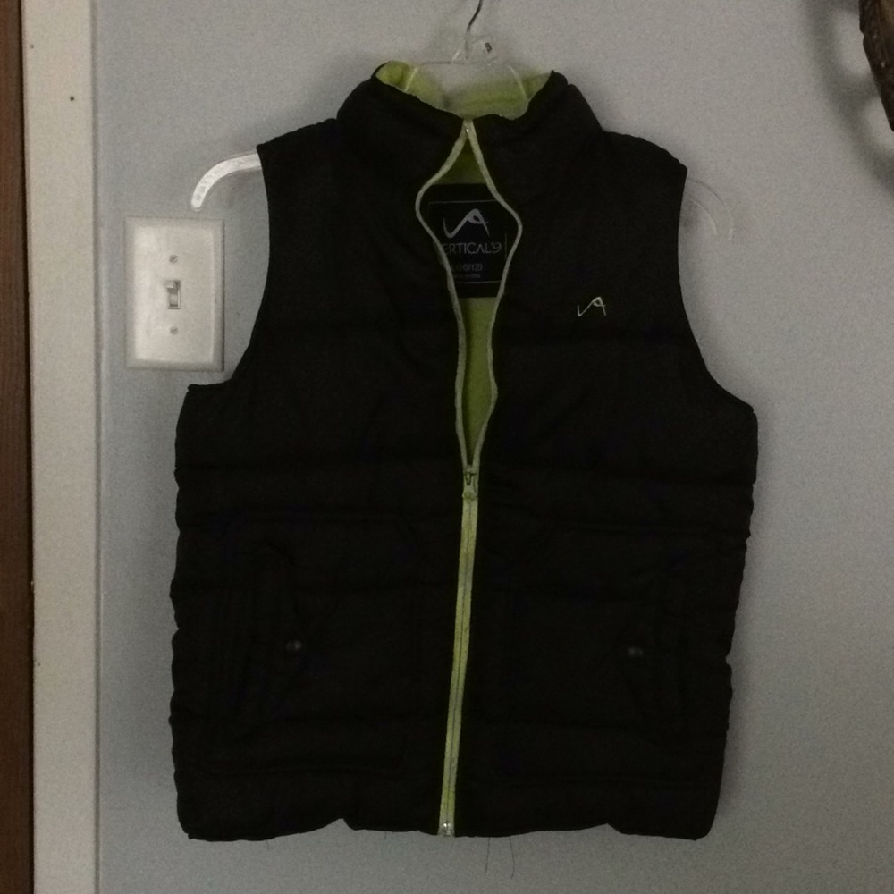 Black and Neon Green Vertical ‘9 Vest